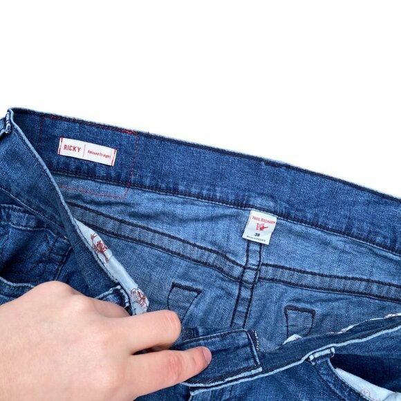 True Religion Jeans Size 38 RICKY RELAXED STRAIGHT Blue - Picture 6 of 6